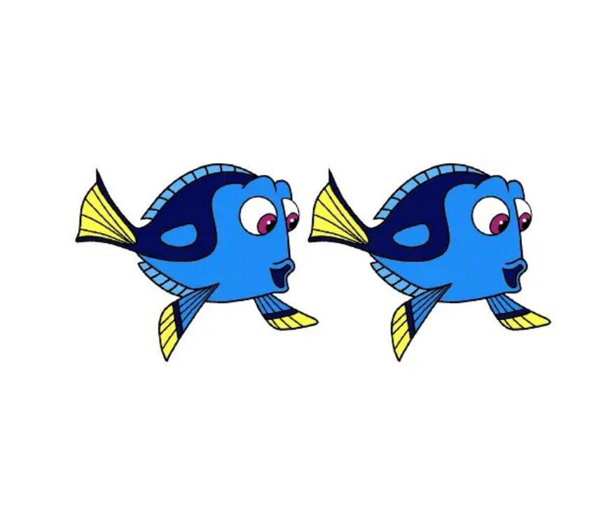 Acrylic Stud Earrings - Dory Fish 1.5cm Light