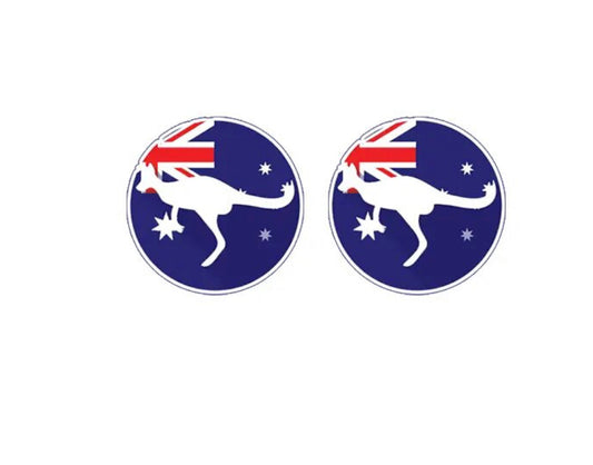 Acrylic Stud Earrings - Australian Flag With Kangaroo 1.5cm Light