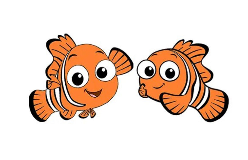 Acrylic Stud Earrings - Cartoon Nemo Fish 1.5cm Light