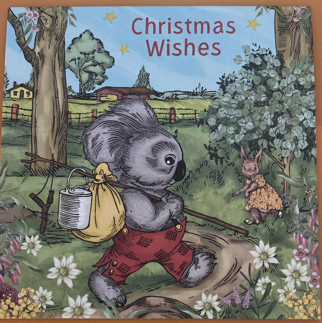Blinky Bill Christmas Greeting Card - Australiana Bush Christmas