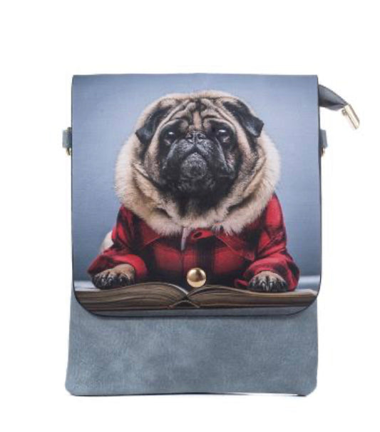 Crossbody shoulder bag - Cute Pug Dog