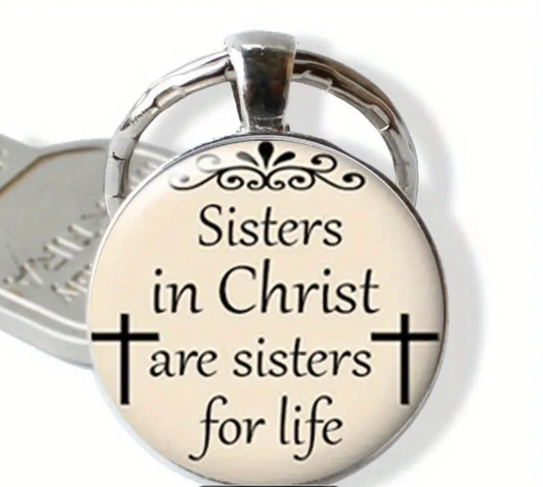 Sisters In Christ Keyring - religious themed