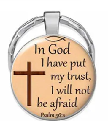 Religious themed keyring - In God I have put my trust