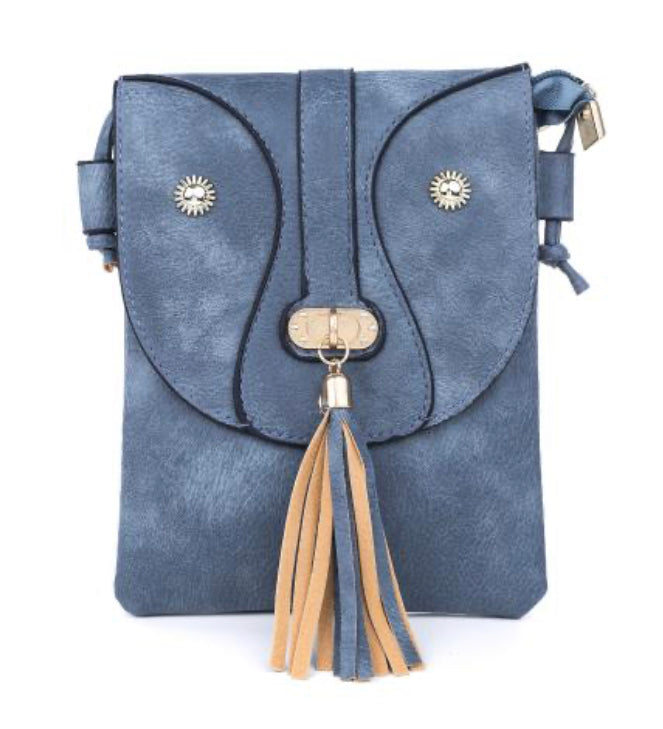 Cross body Bag- blue with strap