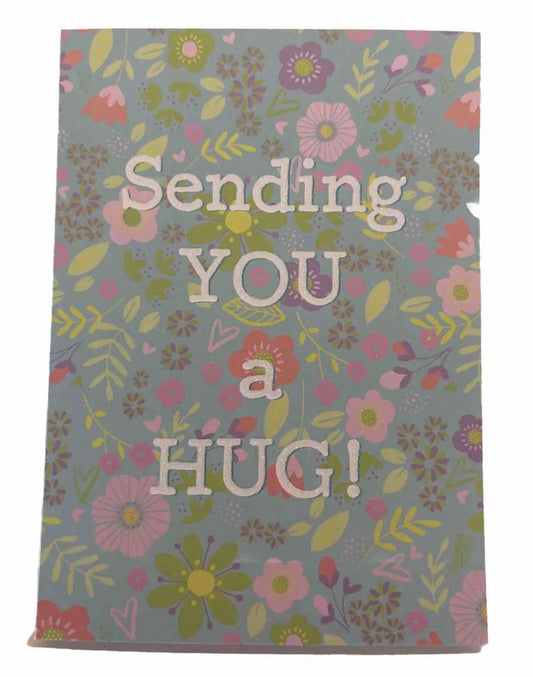 Sending you a hug! Blank greeting card with envelope