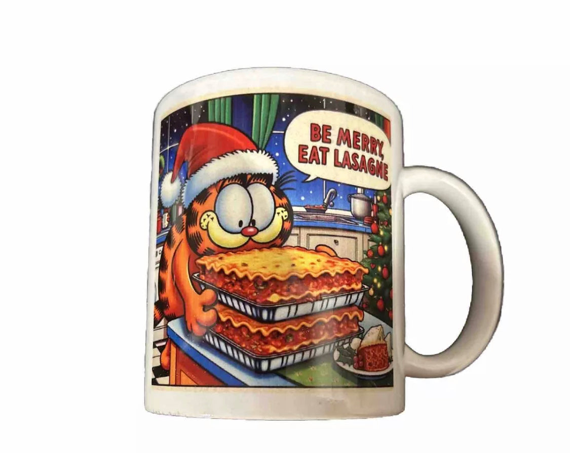 Garfield Christmas Coffee Mug - 11oz - Be Merry Eat Lasagne