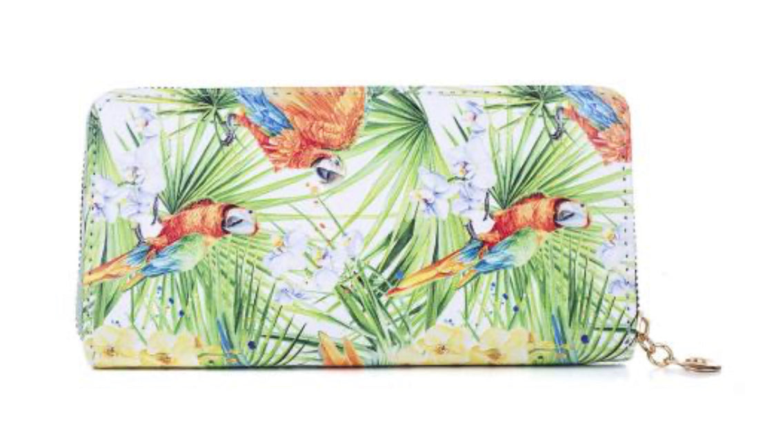 Parrot design ladies wallet- zippered