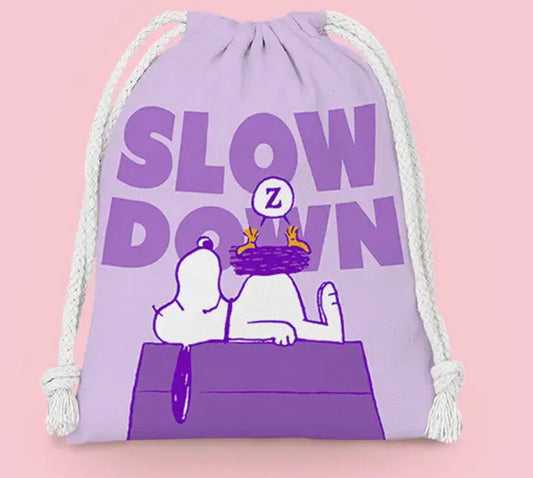 Peanuts Snoopy Drawstring Bag 25x32cm - Slow Down
