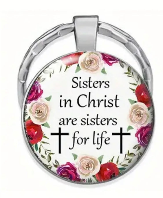 Sisters In Christ - religious keyring