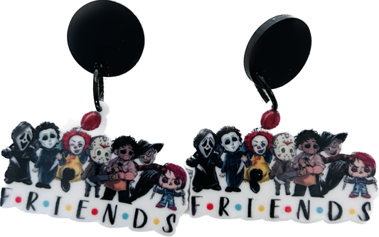 Dangle Drop Acrylic Earrings - Halloween Friends