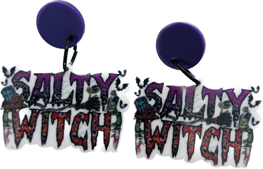 Salty Witch - dangle drop earrings - Halloween costume jewellery