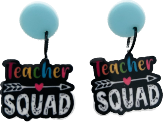 Teacher Squad dangle drop earrings - teacher gifts